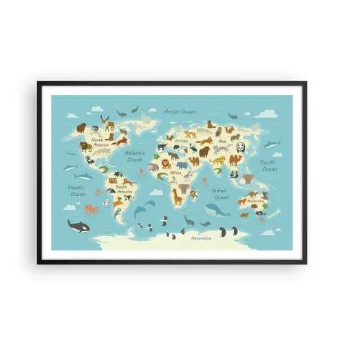 Poster in een zwarte lijst - Goede buren - 91x61 cm