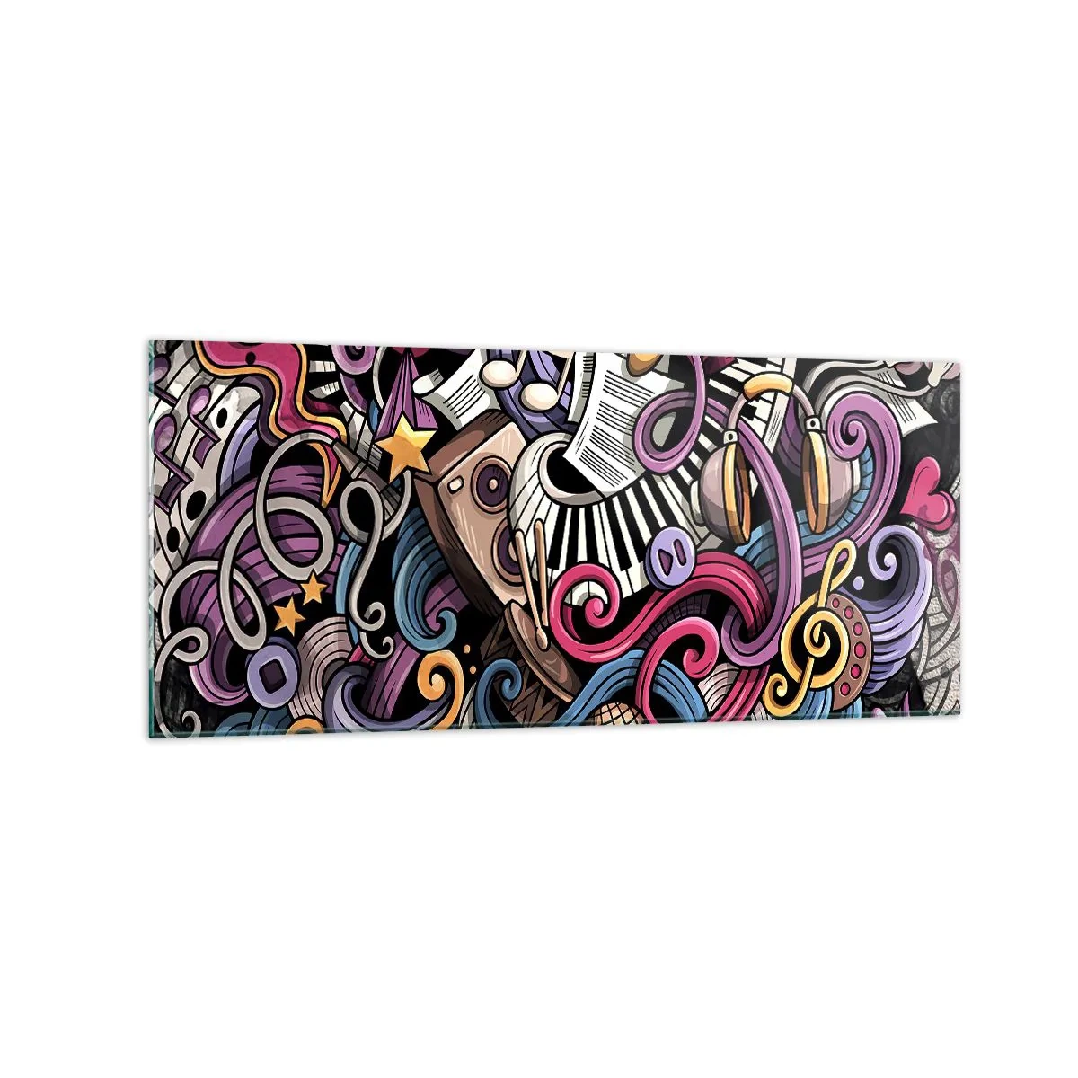Schilderen op glas - Ingewikkelde melodie - 120x50 cm