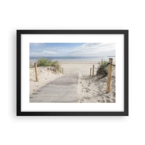Poster in een zwarte lijst - naar de horizon - 40x30 cm