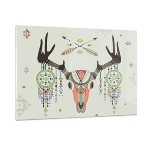 Schilderen op glas - Trofee van Indiase jager - 120x80 cm