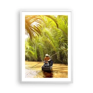 Poster in een witte lijst - Een palmravijn langs - 50x70 cm