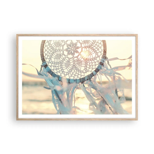 Een poster in een licht eiken lijst - Kanten totem - 100x70 cm