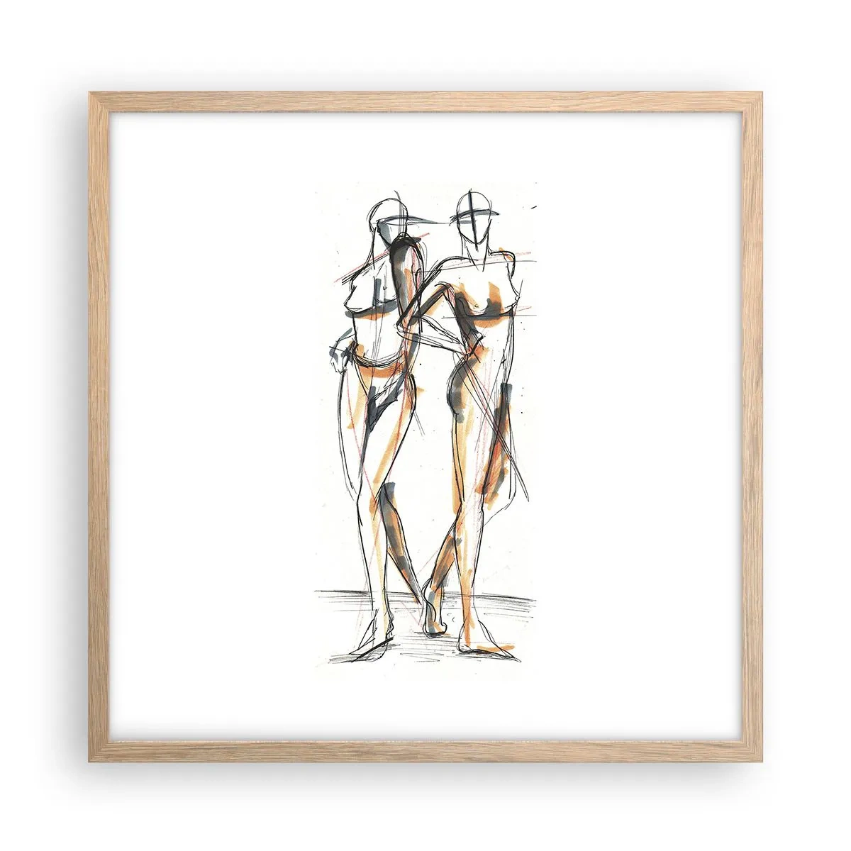 Een poster in een licht eiken lijst - Een studie van genade - 50x50 cm