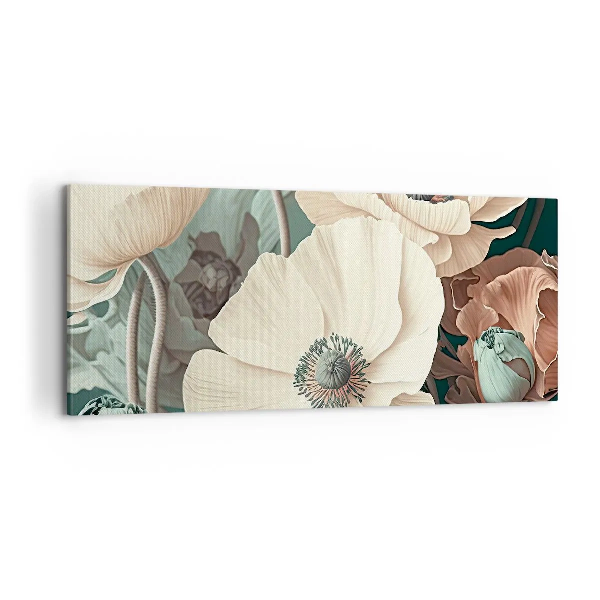 Schilderen op canvas - Het gefluister van klaprozen - 100x40 cm