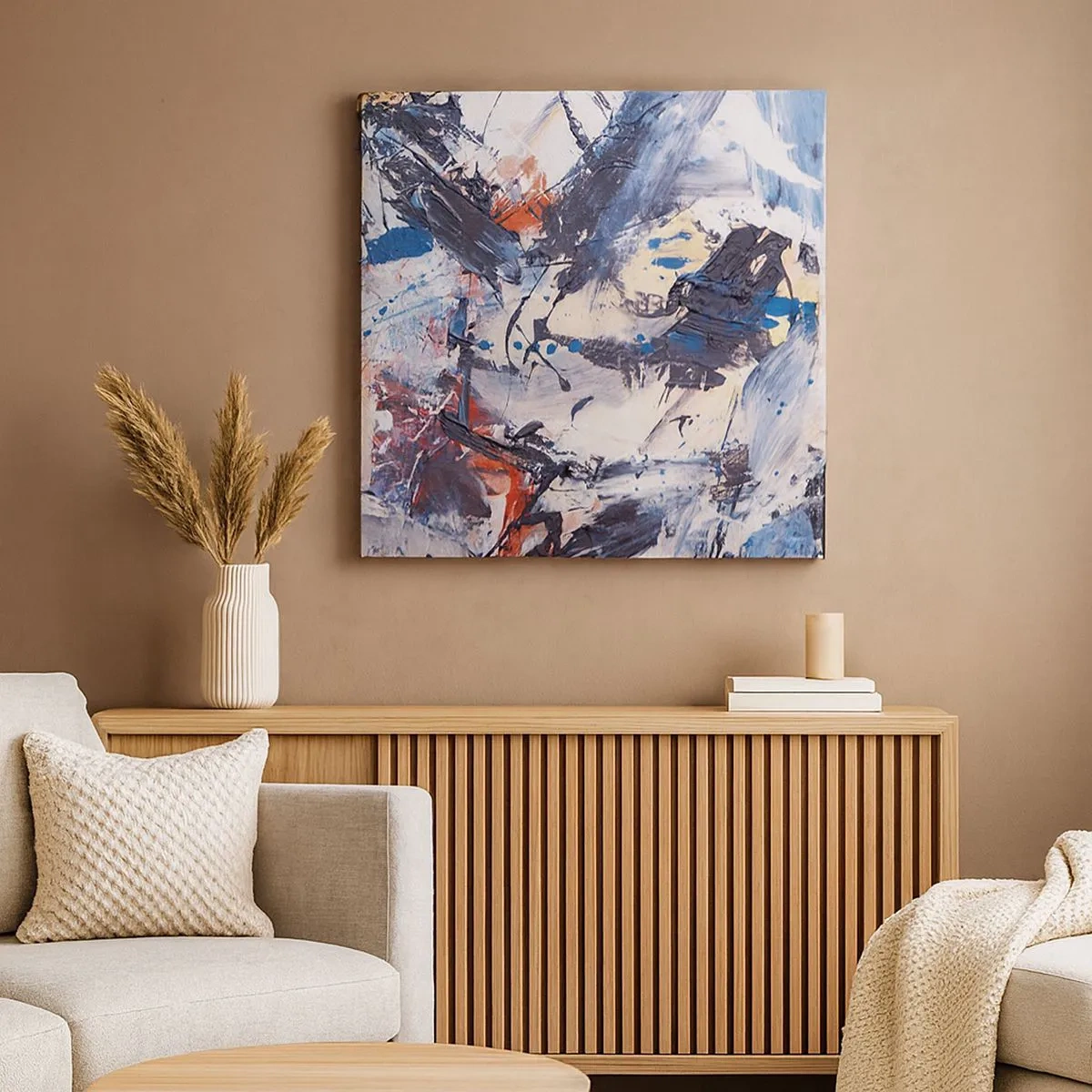 Schilderen op canvas - Gekke dans van abstractie - 30x30 cm