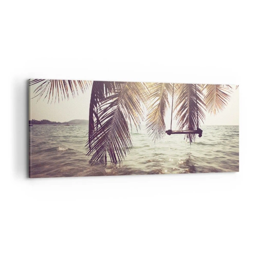 Schilderen op canvas - Je kunt naar believen in de wolken slingeren - 100x40 cm