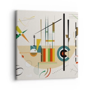 Schilderen op canvas - En de wereld lacht - 40x40 cm