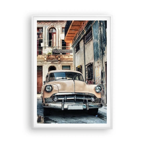 Poster in een witte lijst - De siësta in Havana - 70x100 cm