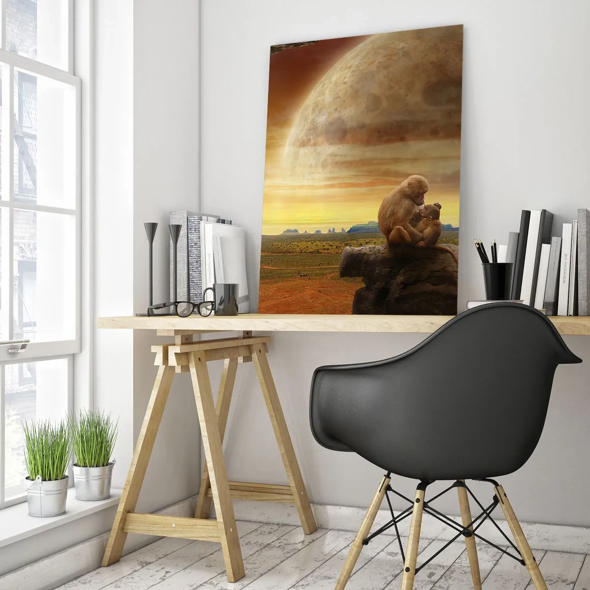 Schilderen op glas - De liefde is overal hetzelfde - 50x70 cm