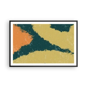 Poster in een zwarte lijst - Abstractie – langzame beweging - 91x61 cm