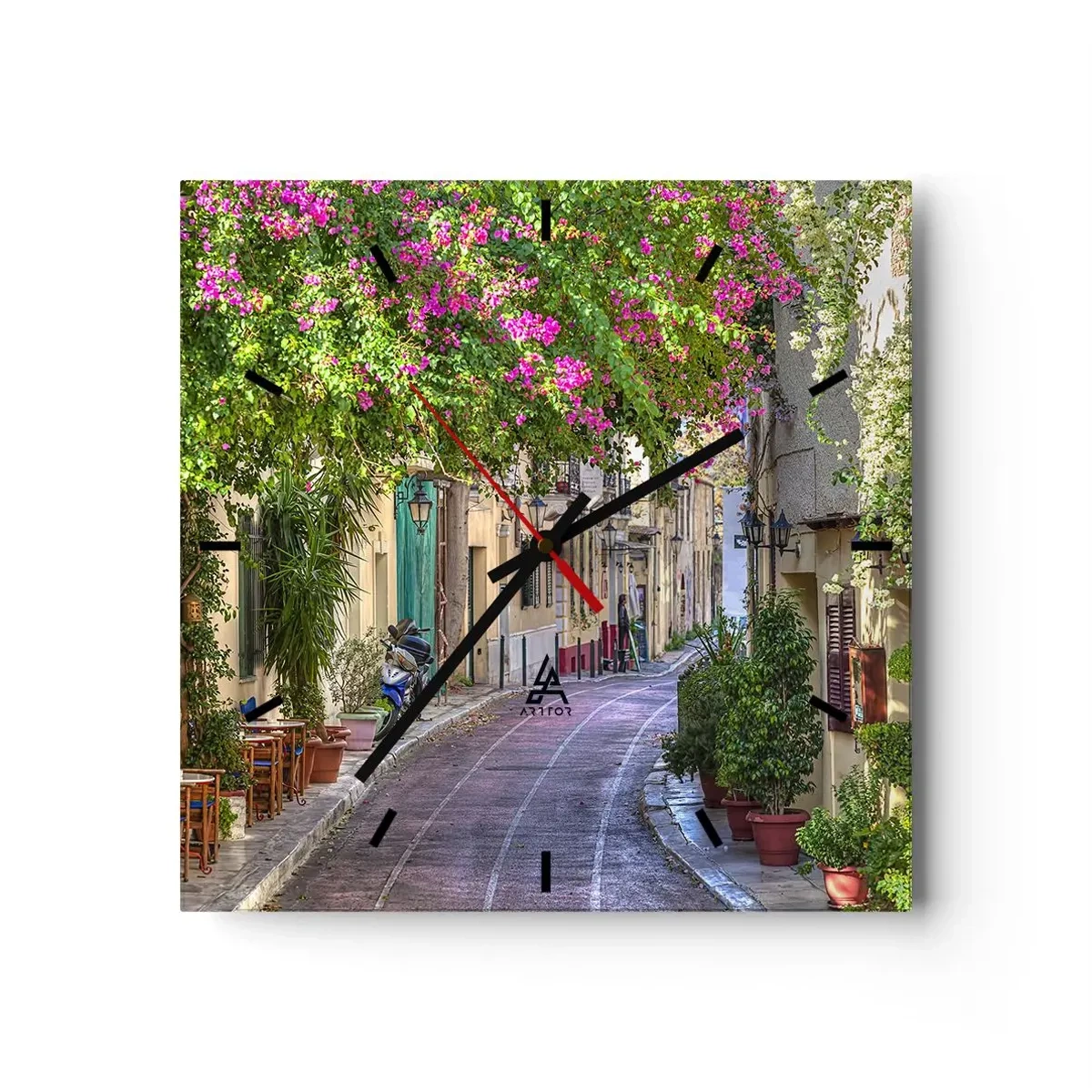 Wandklok - Klok - Bloeiende steeg - 30x30 cm