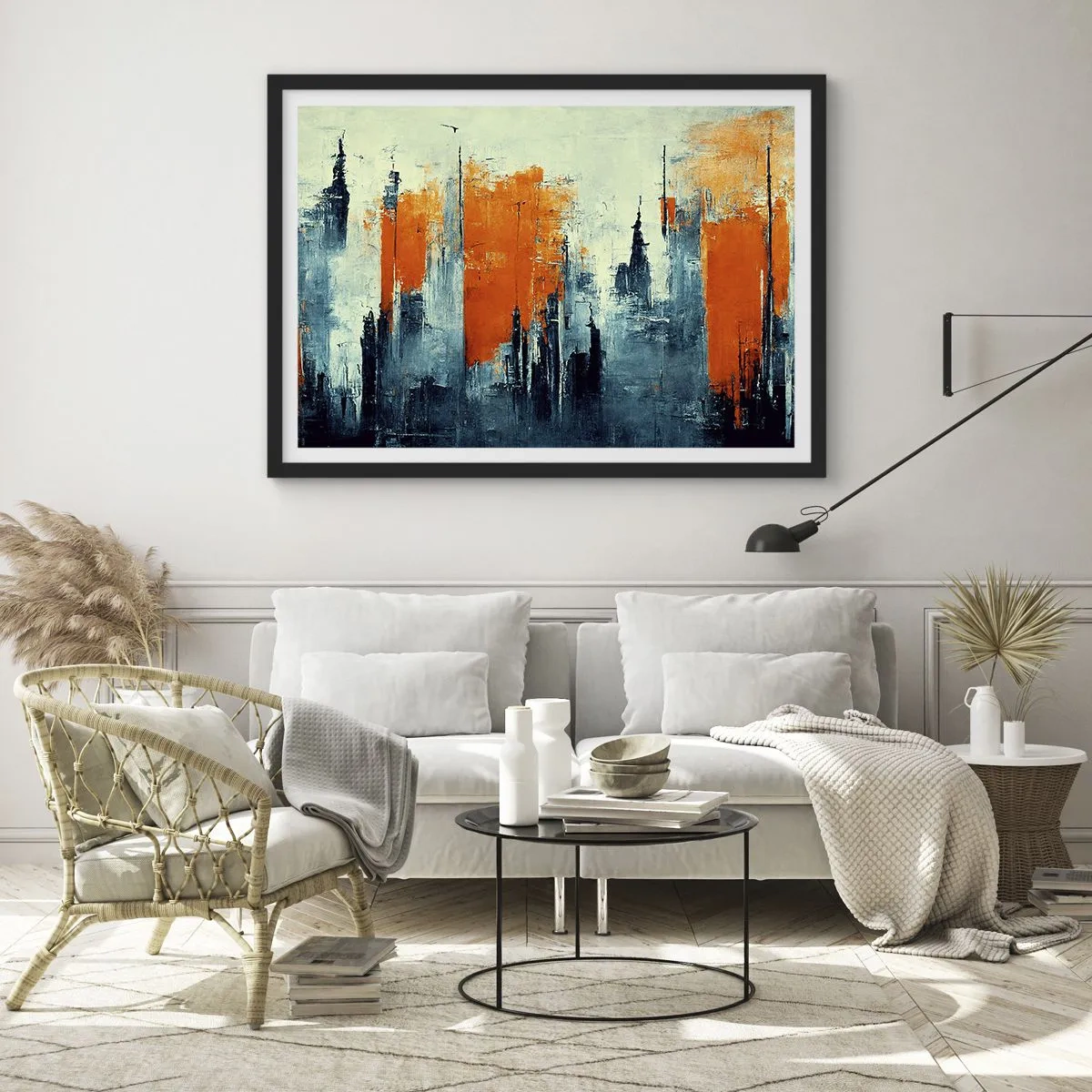 Poster in een zwarte lijst - Modern landschap - 40x30 cm