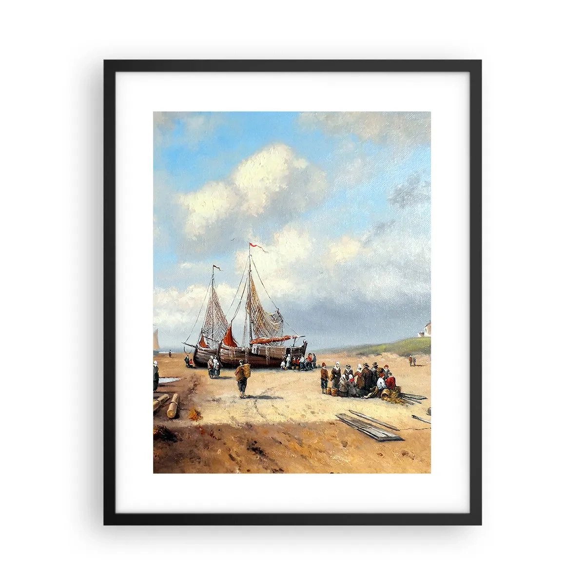 Poster in een zwarte lijst - Na een geslaagde vangst - 40x50 cm