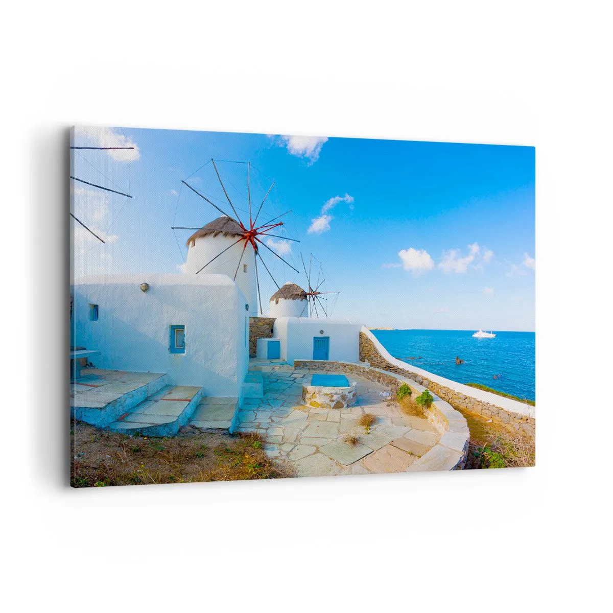 Schilderen op canvas - De blauwe wind uit de zee - 100x70 cm