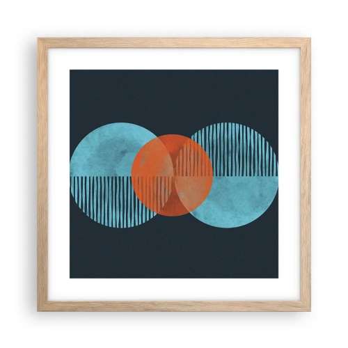 Een poster in een licht eiken lijst - Symmetrische compositie - 40x40 cm
