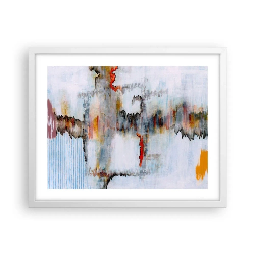 Poster in een witte lijst - Een stok op het water - 50x40 cm