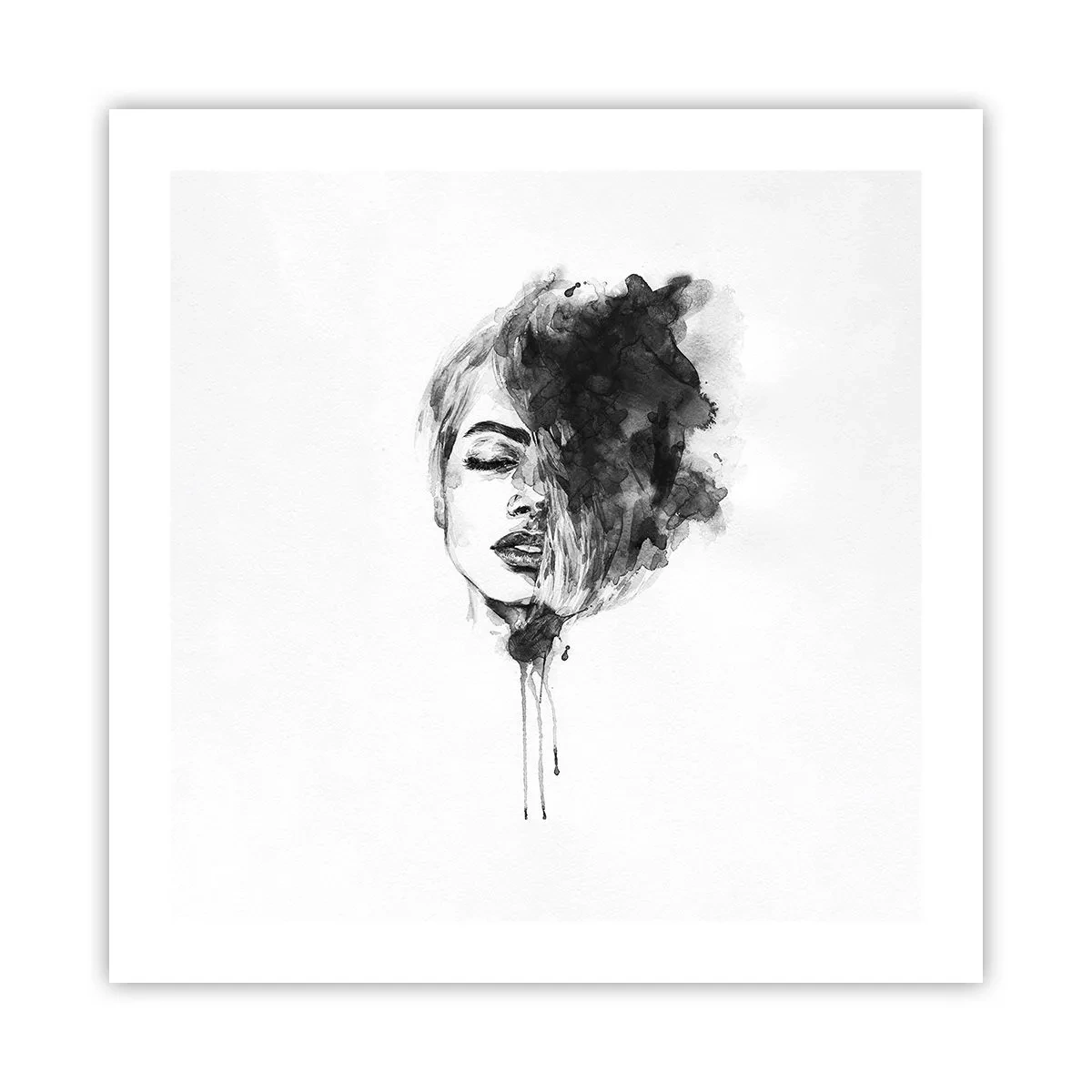 Poster - Waar droomt het meisje over? - 50x50 cm