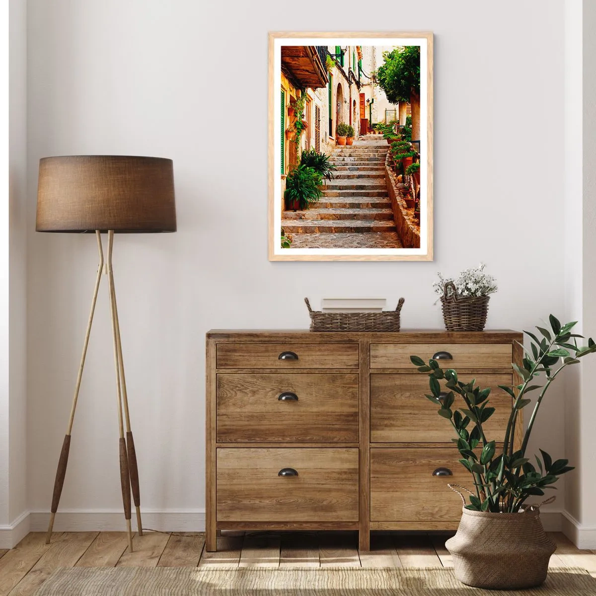 Een poster in een licht eiken lijst - De charme van een Spaanse vakantie - 61x91 cm