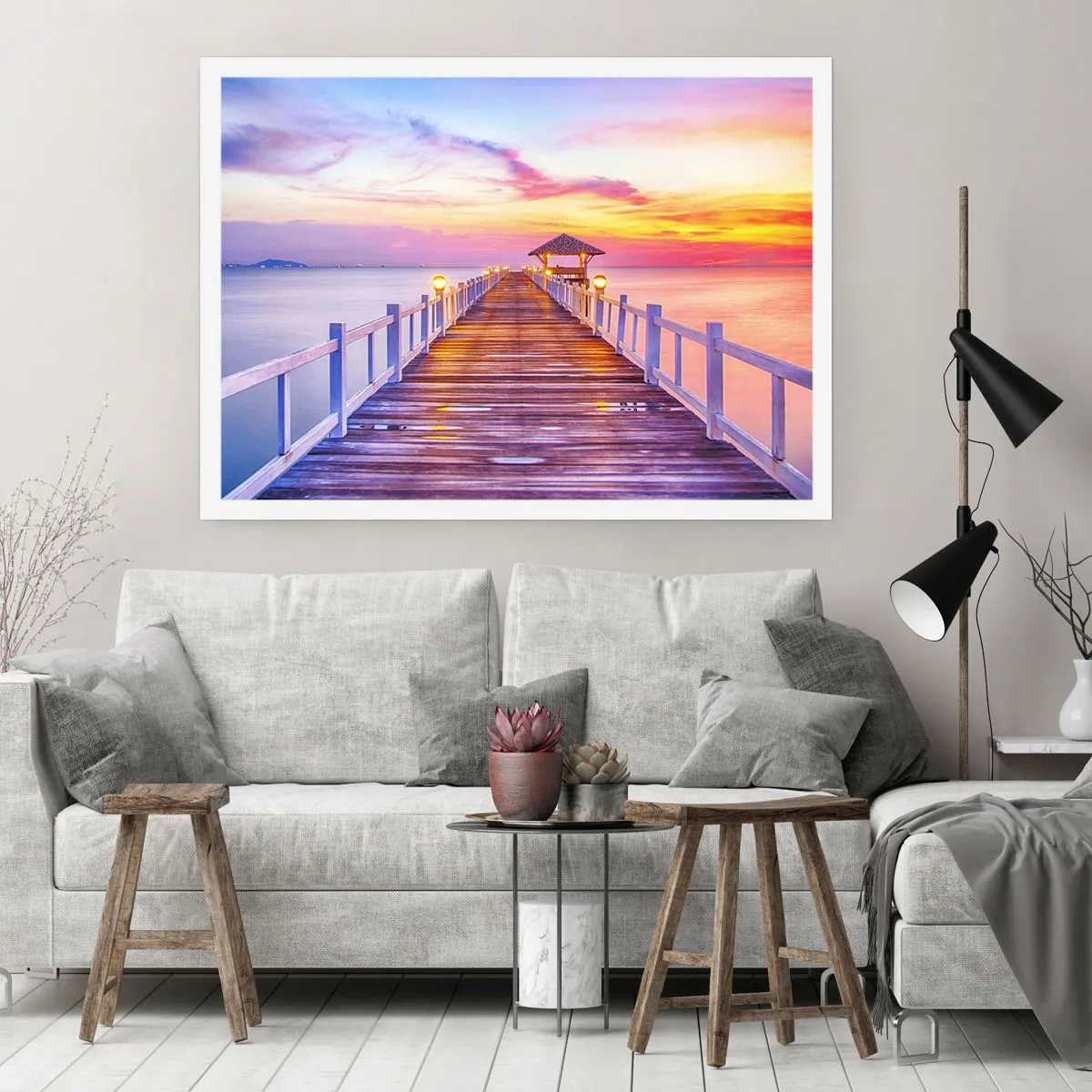 Poster - De lila-gouden stilte van de avond - 100x70 cm