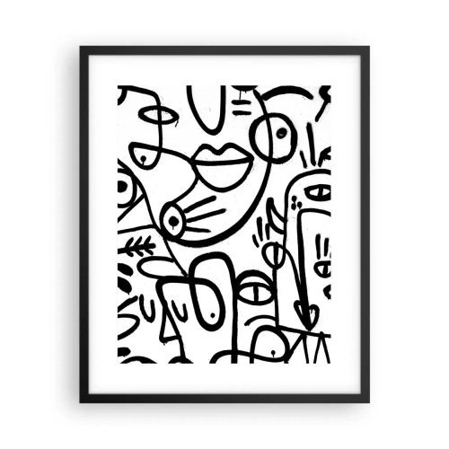 Poster in een zwarte lijst - Gezichten en luchtspiegelingen - 40x50 cm