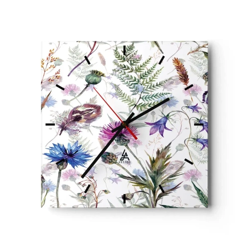 Wandklok - Klok - Pools herbarium - 30x30 cm