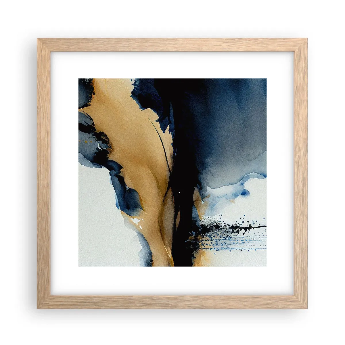 Een poster in een licht eiken lijst - Achter het gordijn - 30x30 cm