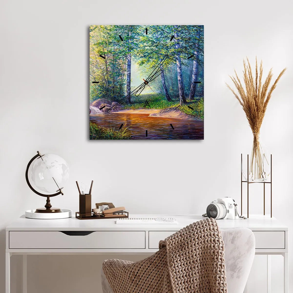 Wandklok - Klok - Idyllisch landschap - 30x30 cm