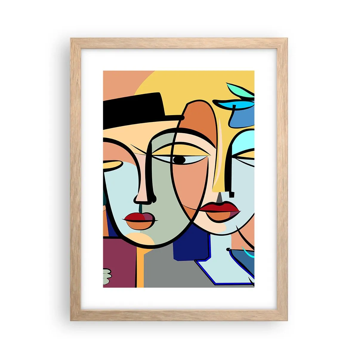 Een poster in een licht eiken lijst - Picasso's randez-vous - 30x40 cm