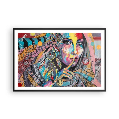 Poster in een zwarte lijst - Zwijg totdat je het begrijpt - 91x61 cm