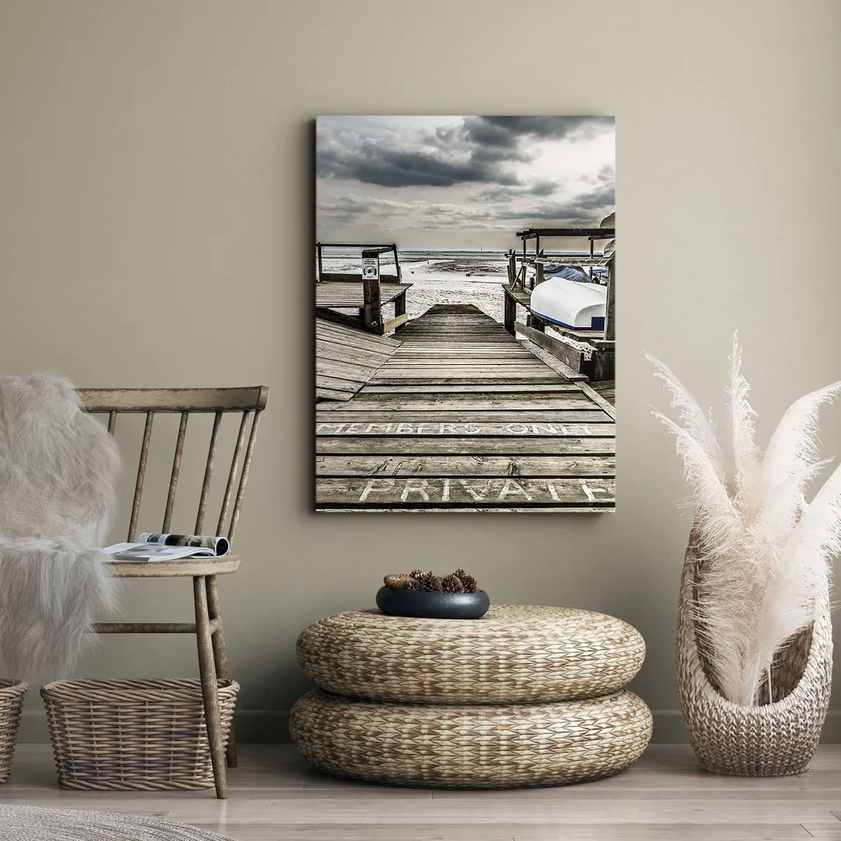 Schilderen op canvas - Middernacht strand - 55x100 cm