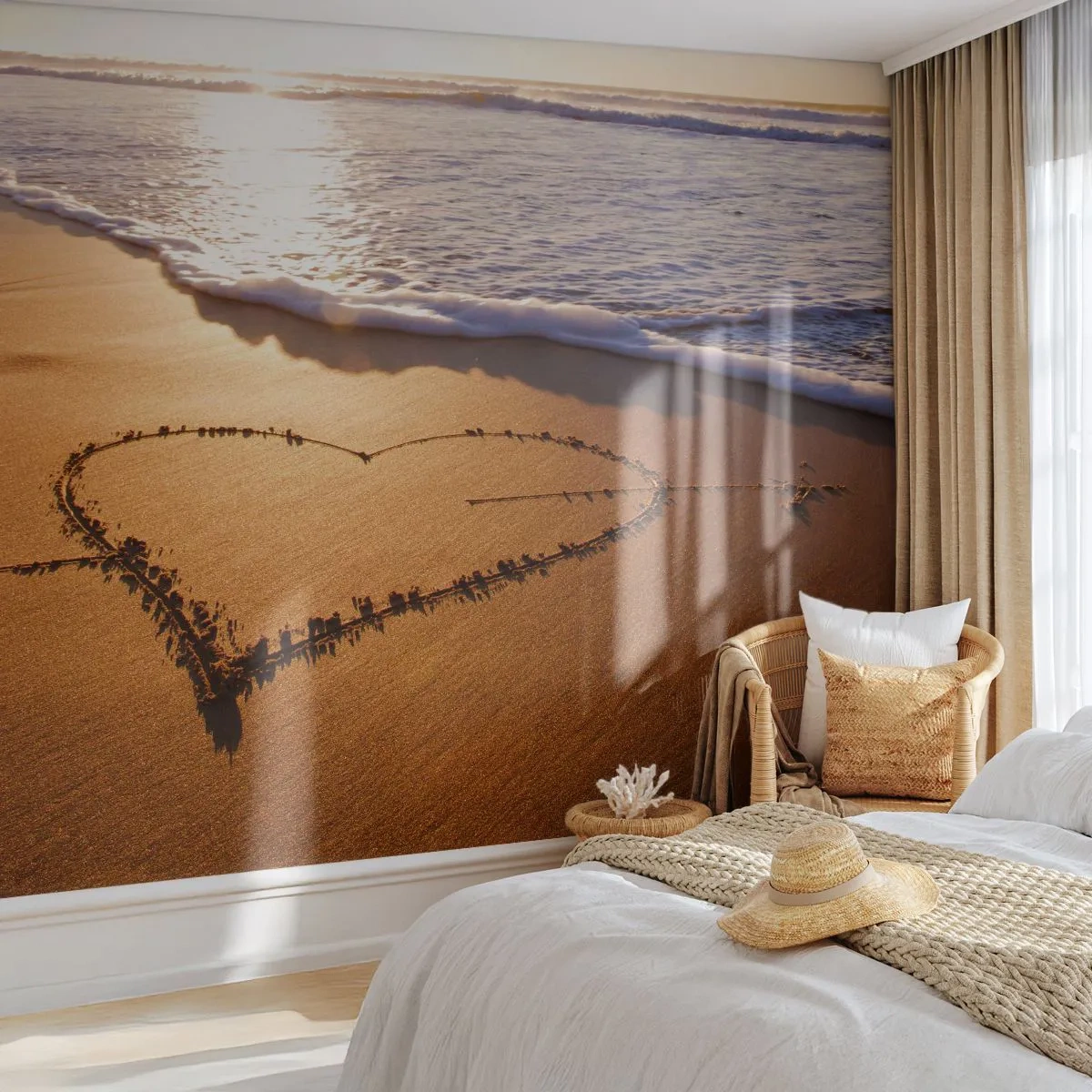 Zelfklevend Fotobehang Deluxe Sticker - Vakantie bekentenis - Landschap, Strand, Zee - 250x175 cm