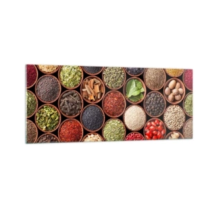 Schilderen op glas - Alle smaken van de wereld - 100x40 cm