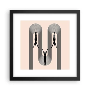 Poster in een zwarte lijst - Op zijn kop - 30x30 cm