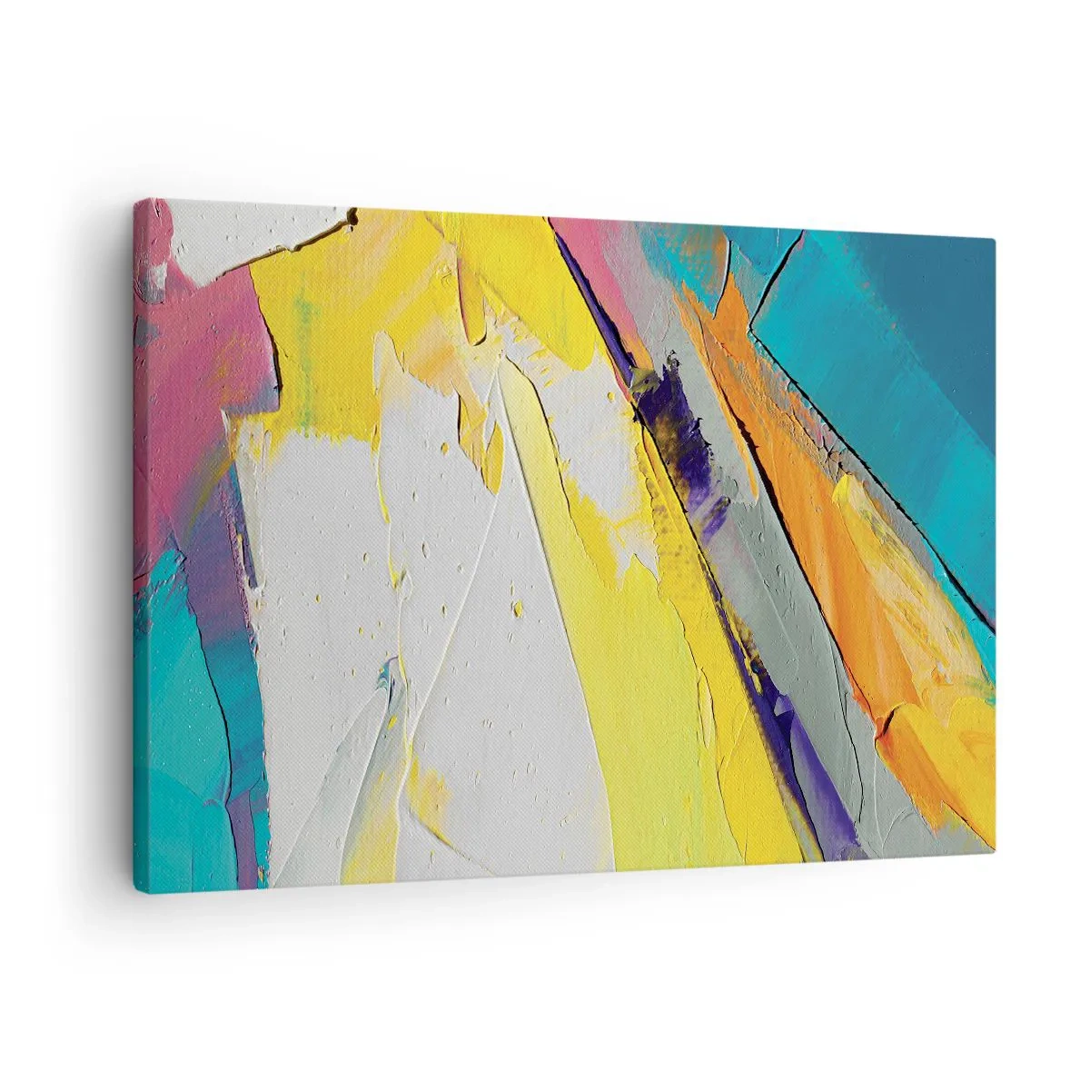 Schilderen op canvas - Een abstracte compositie in intense kleuren - 70x50cm - De anatomie van licht - Moderne wanddecoratie voor woonkamer en slaapkamer ARTTOR