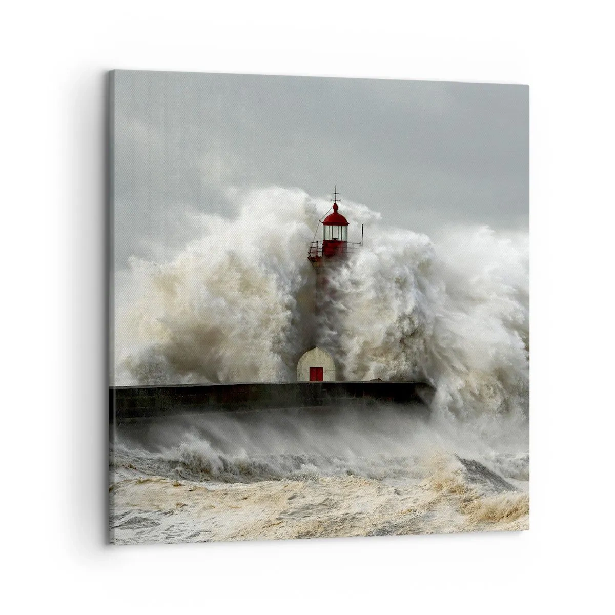 Schilderen op canvas - De woede van de oceaan - 50x50 cm