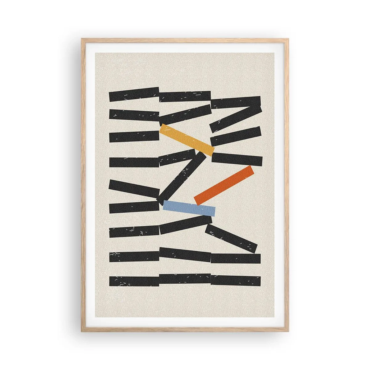 Een poster in een licht eiken lijst - Domino – compositie - 70x100 cm