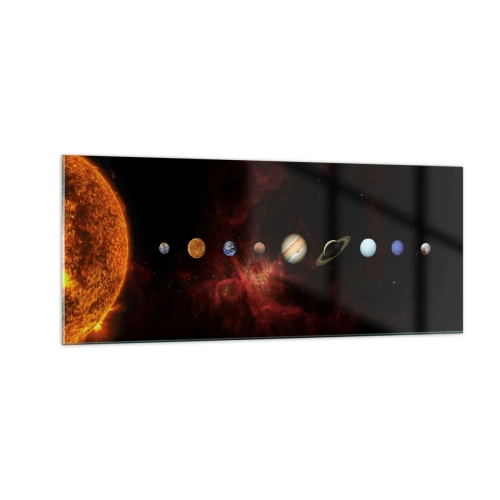 Schilderen op glas - Onze buurt - 100x40 cm