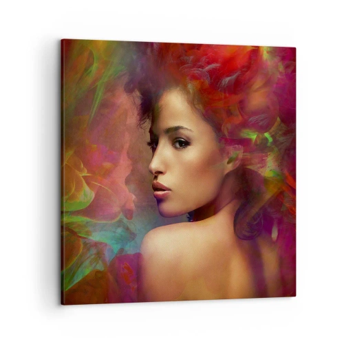 Schilderen op canvas - Mooier dan een regenboog, zo delicaat als een mist - 50x50 cm