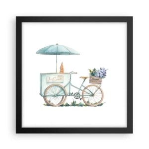 Poster in een zwarte lijst - Zoete herinnering aan de zomer - 30x30 cm