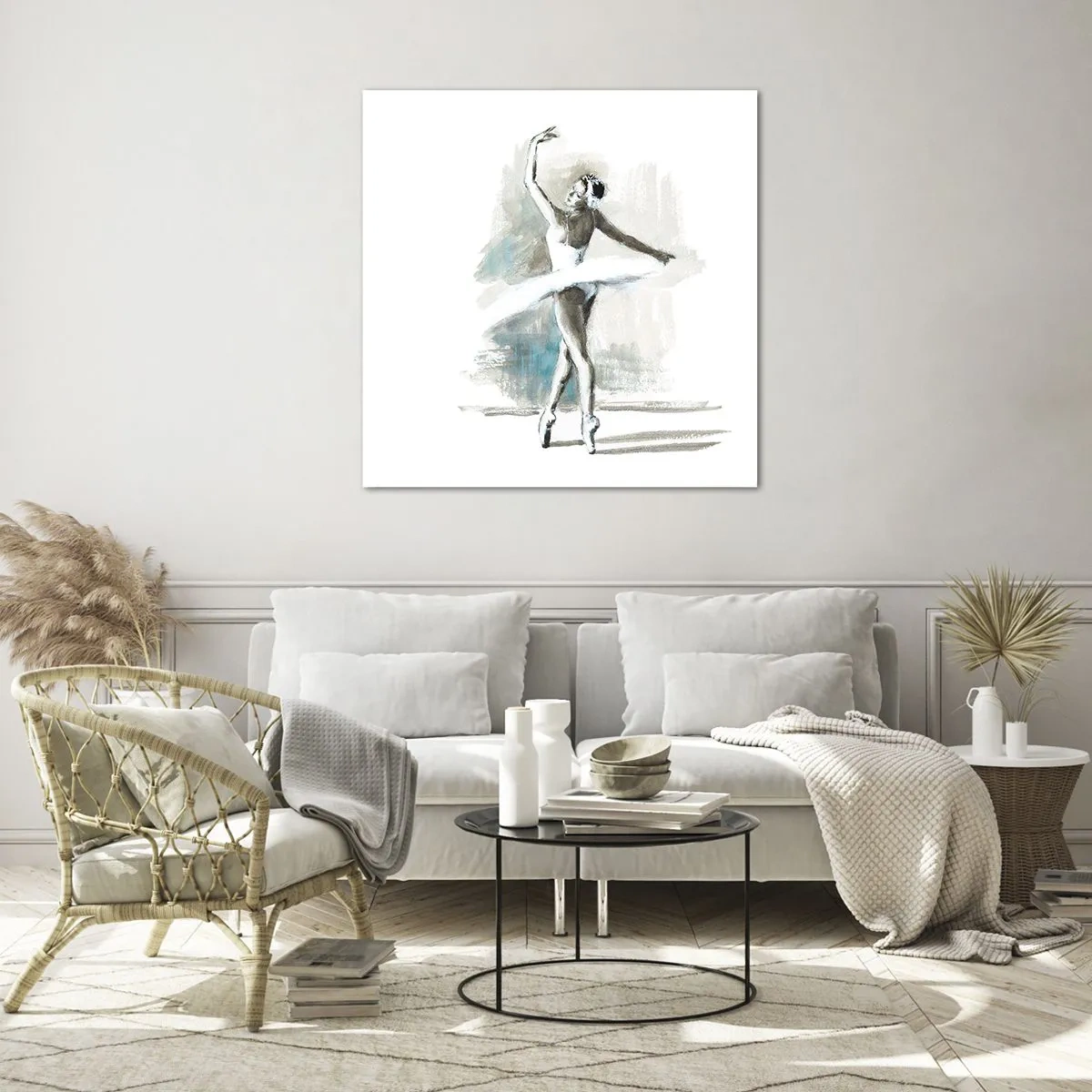 Schilderen op glas - Betoverd in een zwaan - 70x70 cm