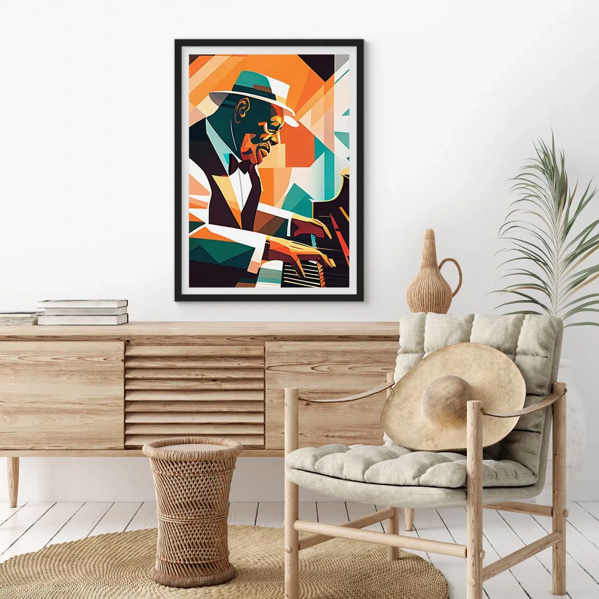 Poster in een zwarte lijst - Al die jazz - 40x50 cm