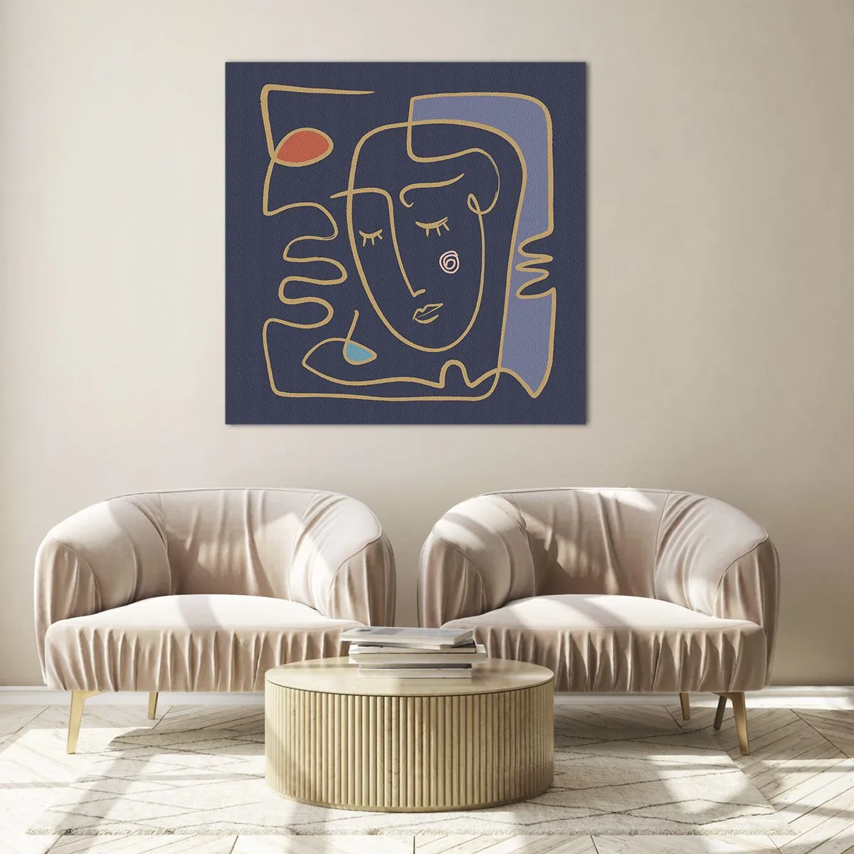 Schilderen op glas - In nadenken - 70x70 cm
