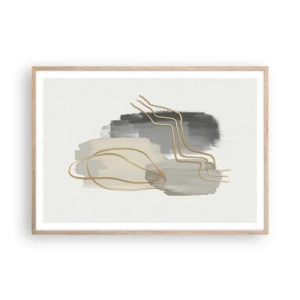Een poster in een licht eiken lijst - Duur en beweging - 100x70 cm