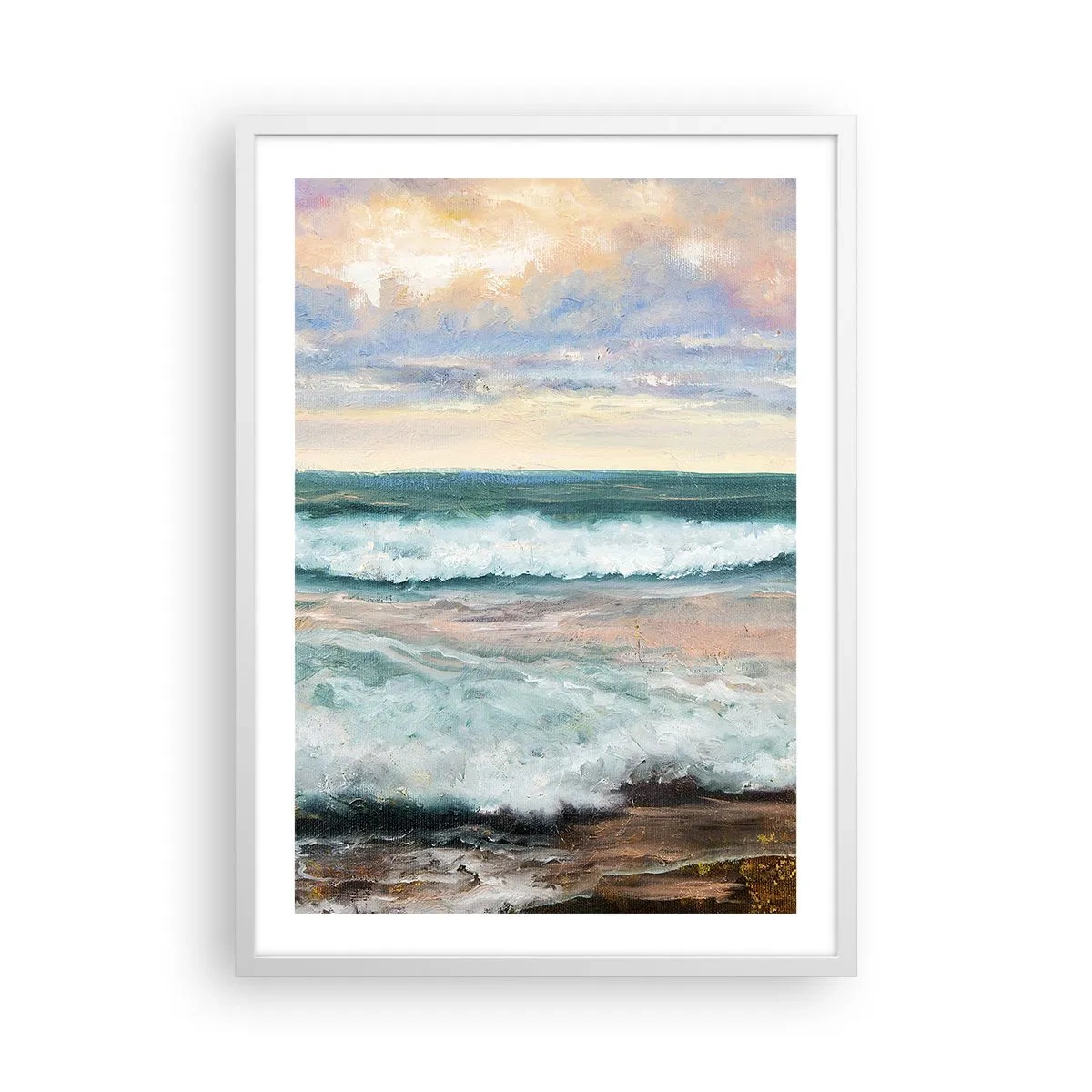 Poster in een witte lijst - Hier maak je je ziel glad - 50x70 cm