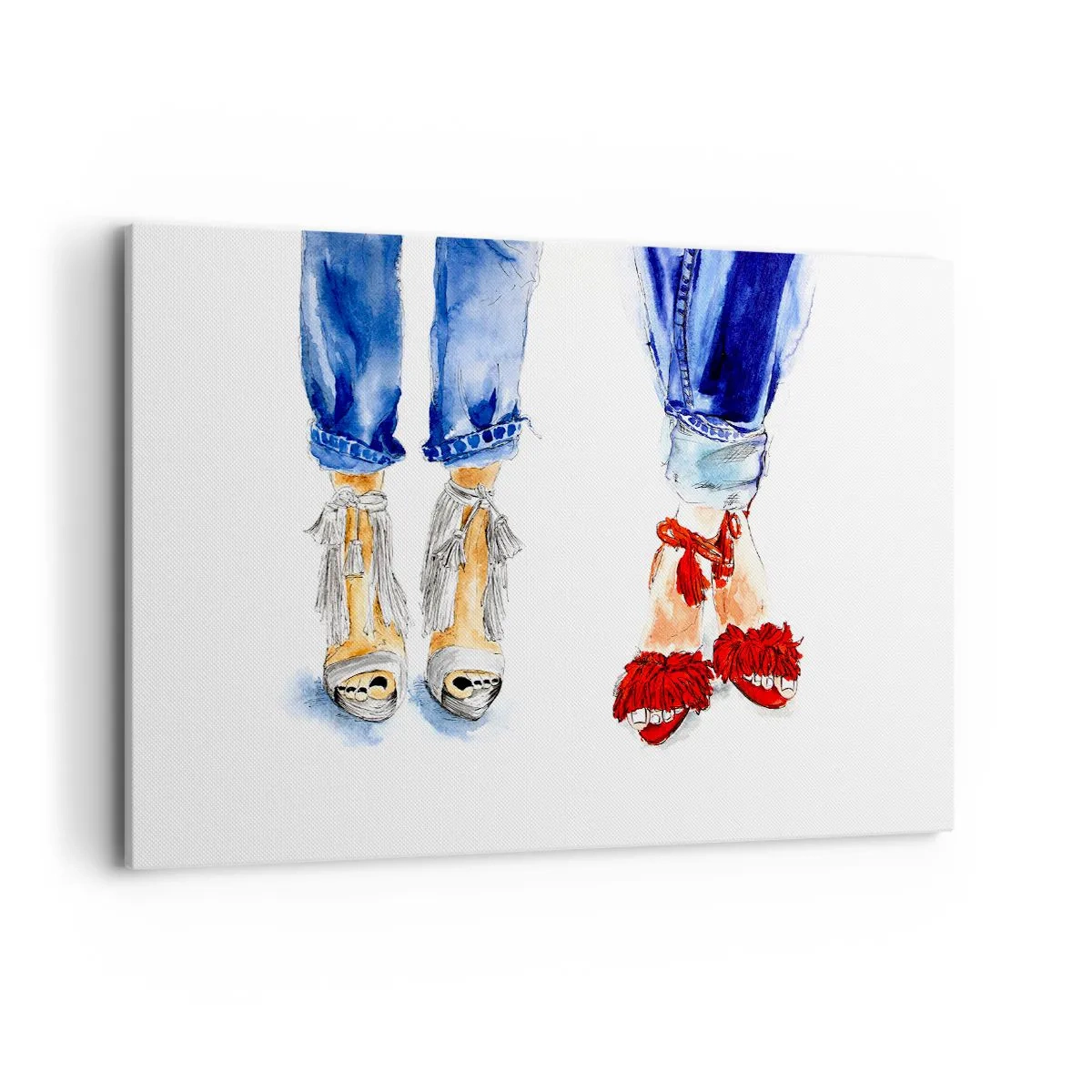 Schilderen op canvas - Misschien gaan we wandelen? - 120x80 cm