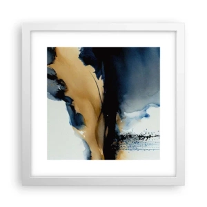 Poster in een witte lijst - Achter het gordijn - 30x30 cm
