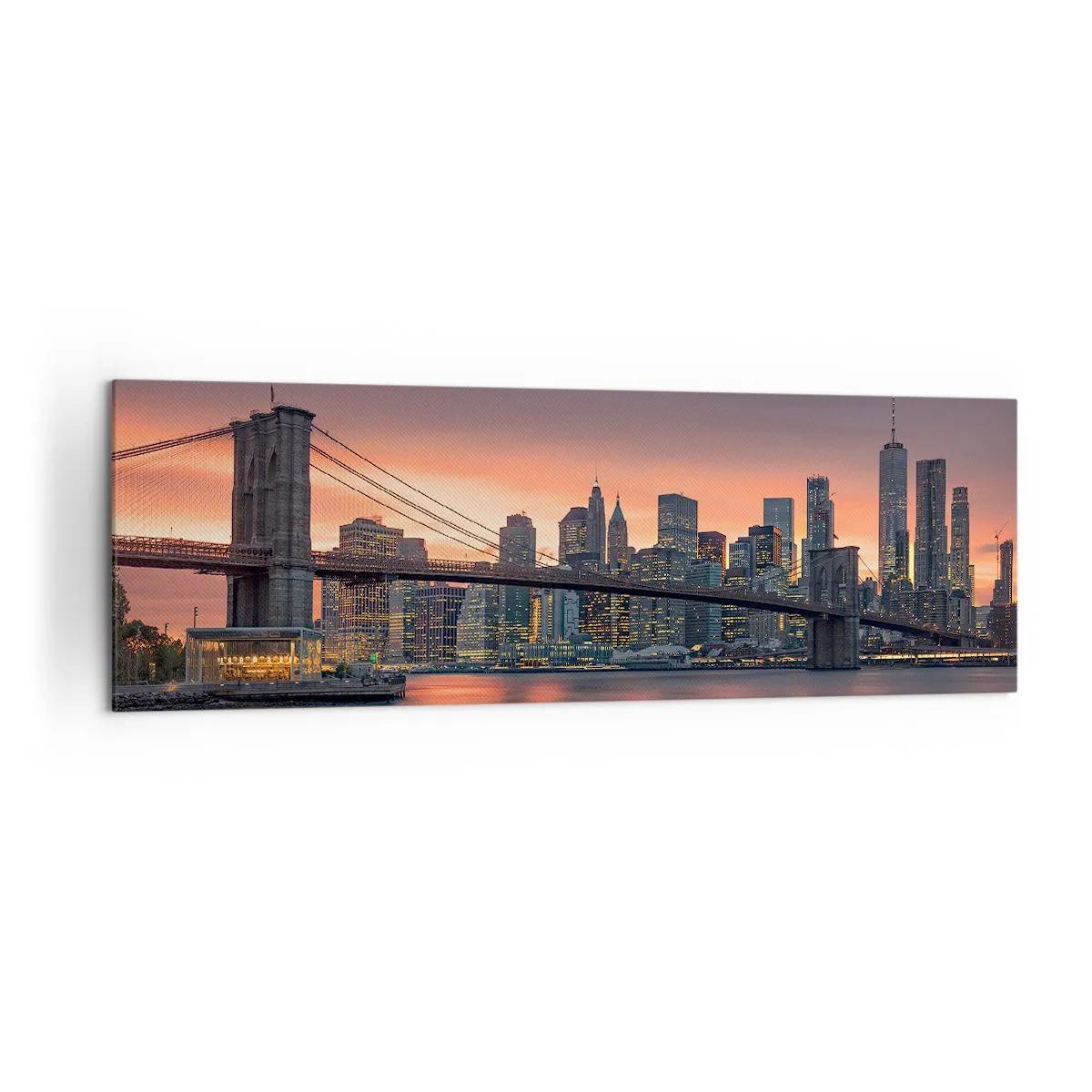 Schilderen op canvas - Ondergedompeld in lila stilte - 160x50 cm