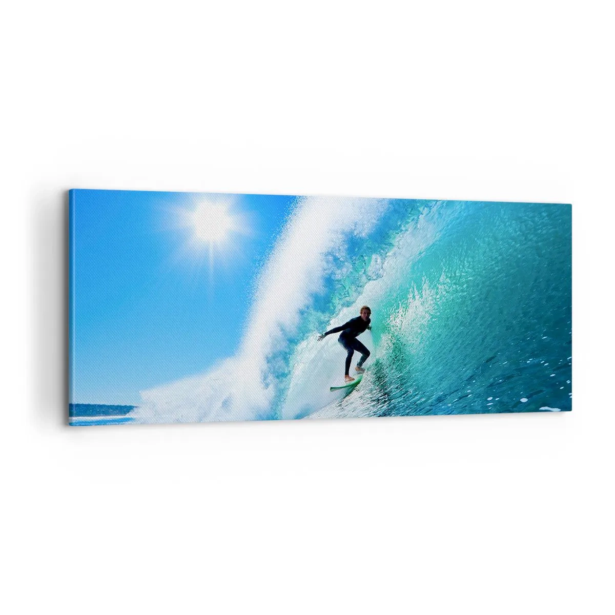 Schilderen op canvas - Door het grote blauw - 100x40 cm