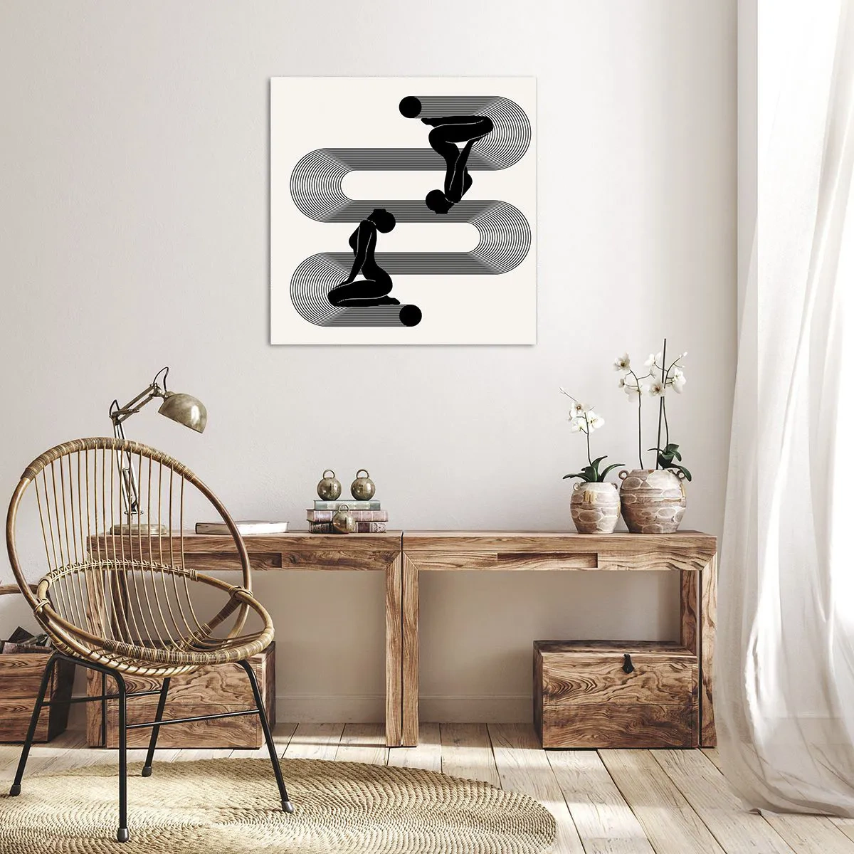 Schilderen op canvas - Sensuele symmetrie - 60x60 cm