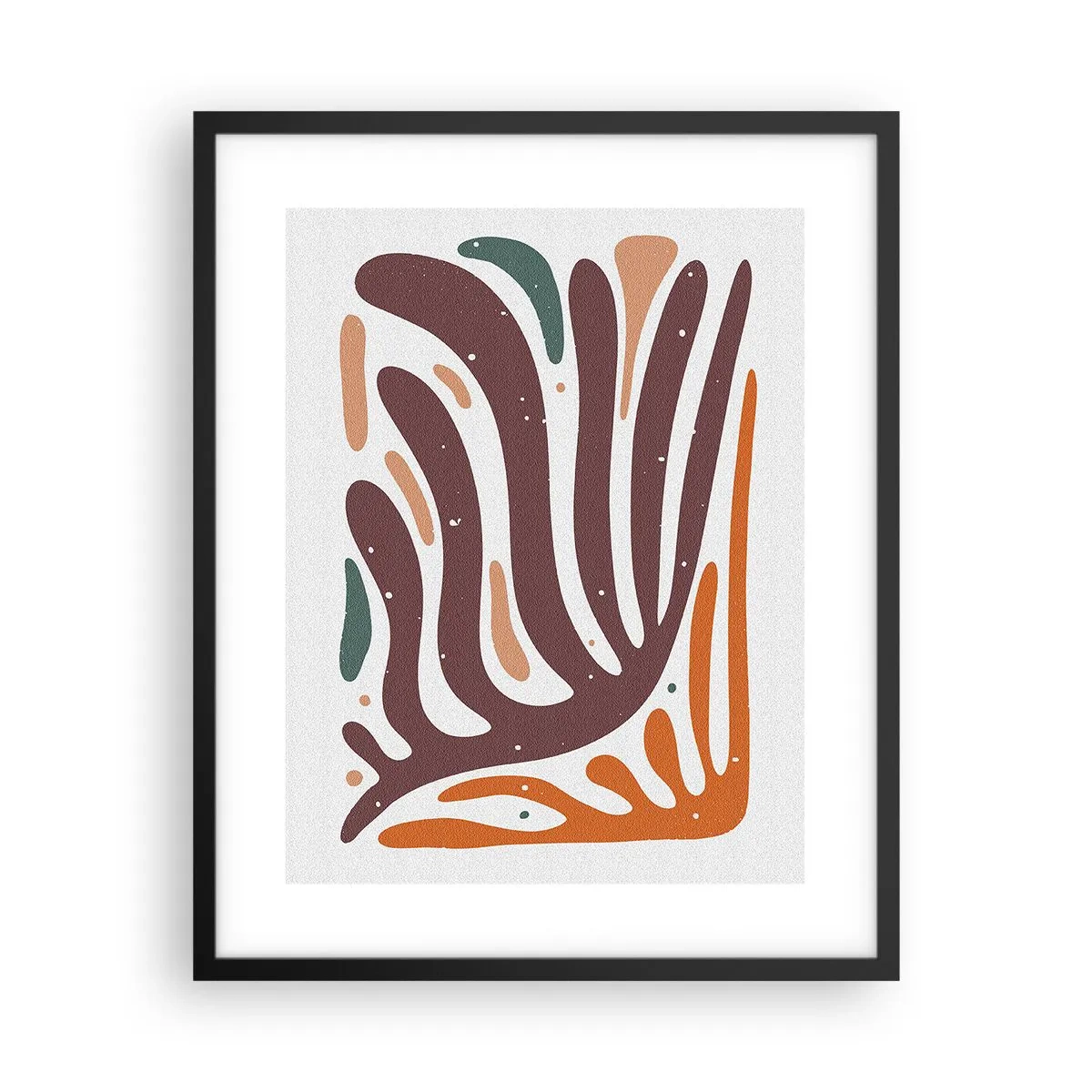 Poster in een zwarte lijst - Stralende organische compositie - 40x50 cm